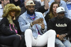 Los Angeles Lakers superstar LeBron James at Cleveland Cavaliers game