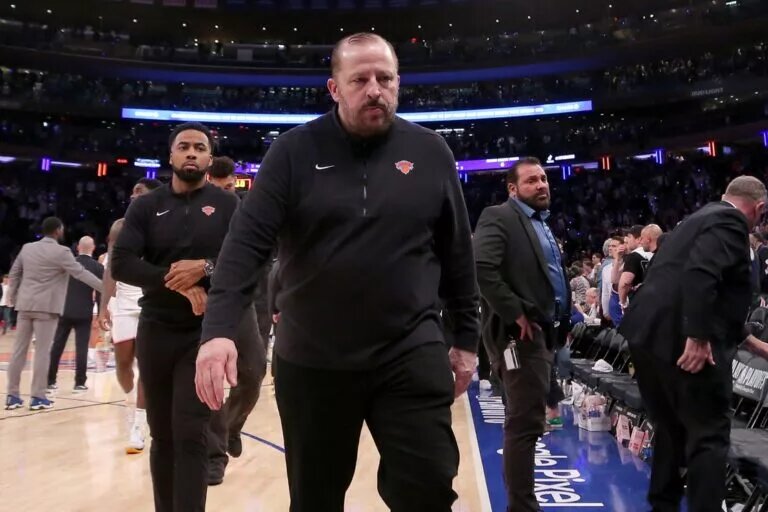 New York Knicks head coach Tom Thibodeau in the 2024 NBA Playoffs