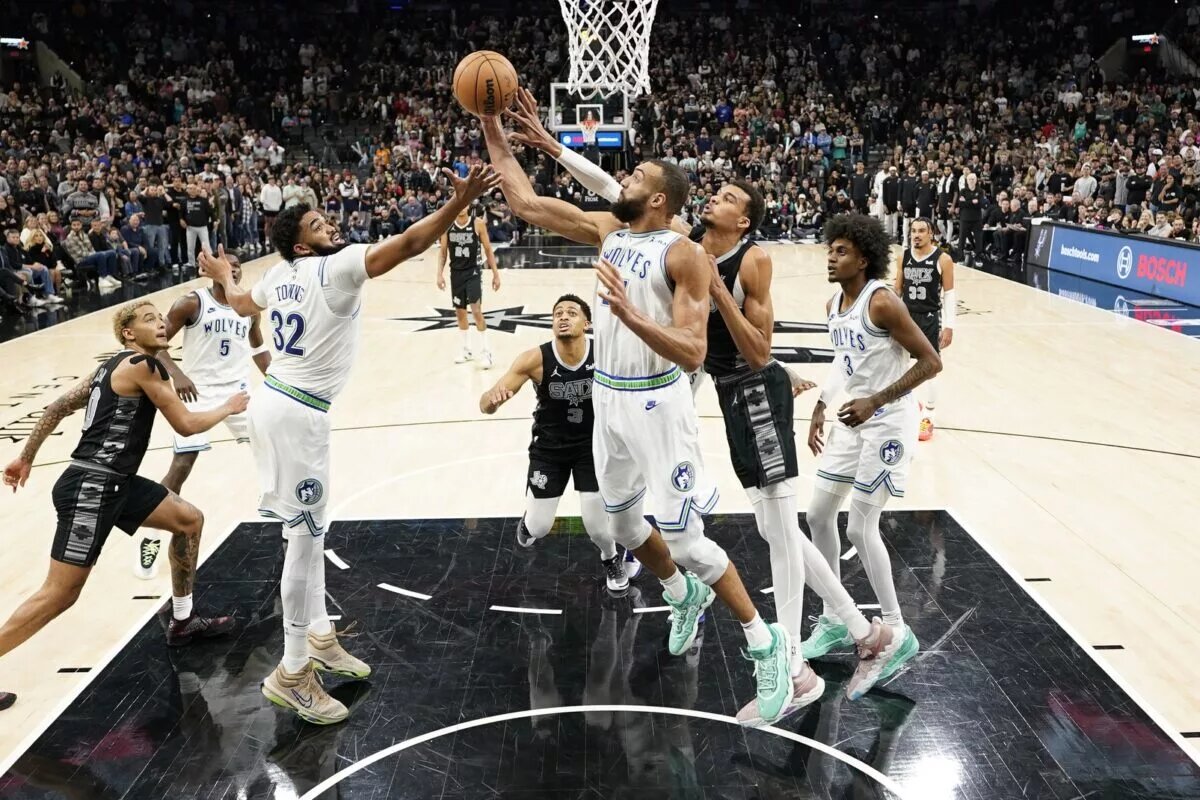 NBA All-Defensive Team selections Victor Wembanyama, Rudy Gobert, and Jaden McDaniels