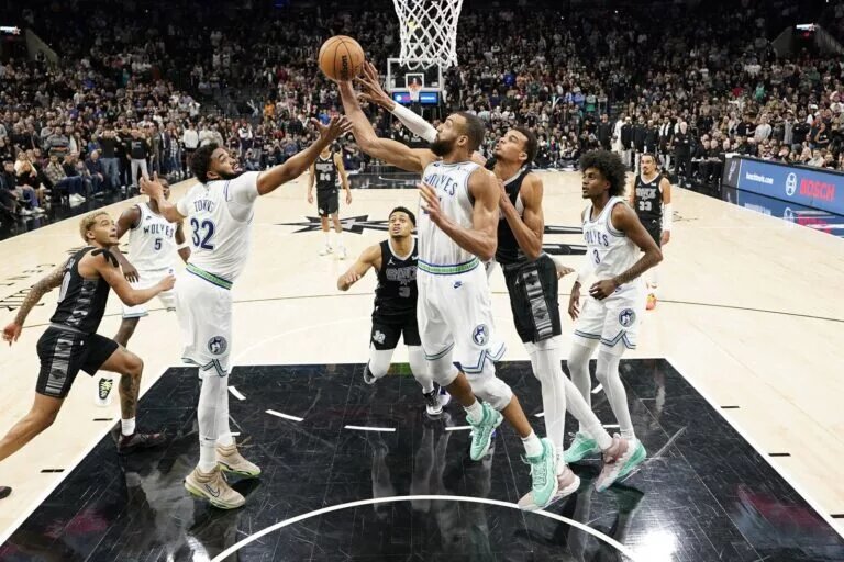 NBA All-Defensive Team selections Victor Wembanyama, Rudy Gobert, and Jaden McDaniels