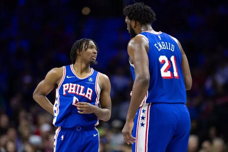 Philadelphia 76ers stars Joel Embiid and Tyrese Maxey