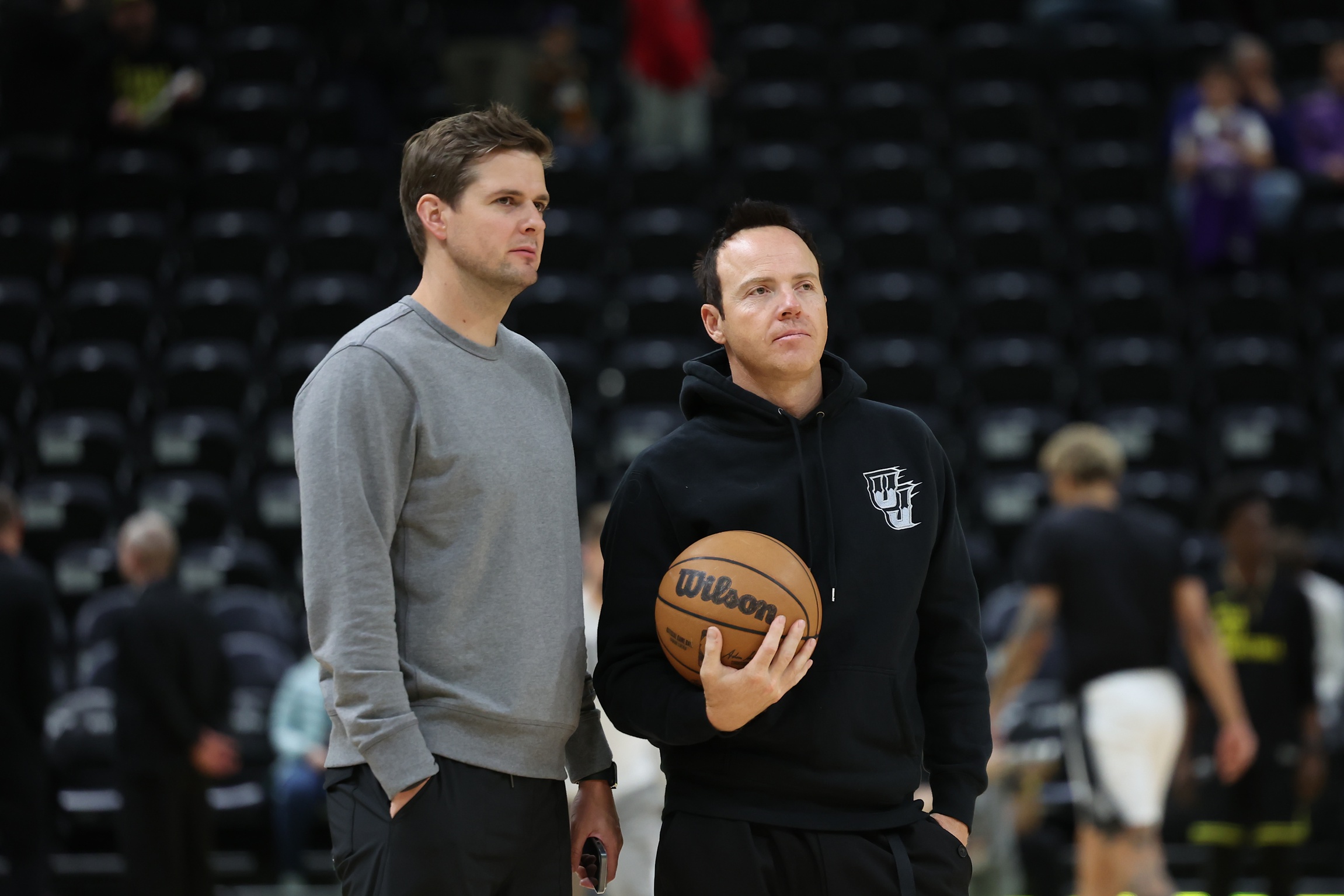 Utah Jazz head coach Will Hardy and owner Ryan Smith