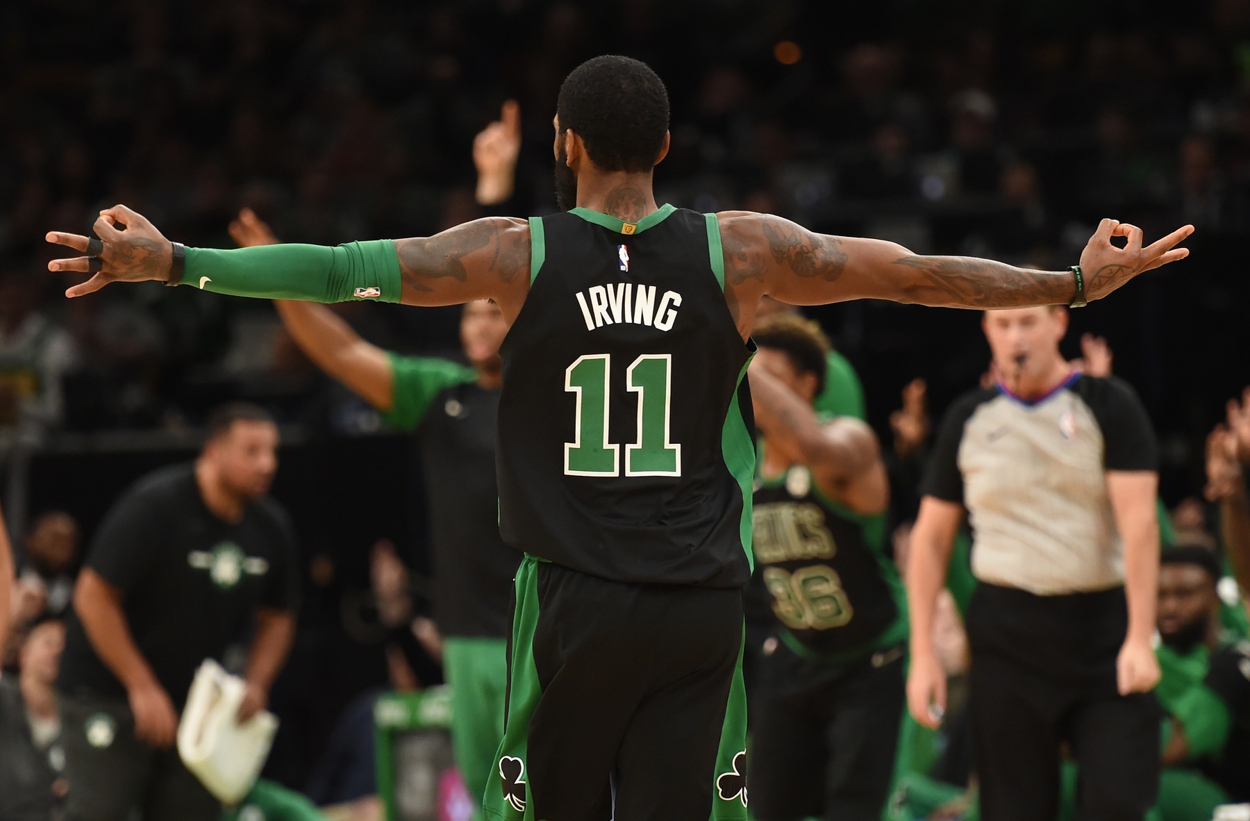 Dallas Mavericks guard Kyrie Irving during Boston Celtics tenure