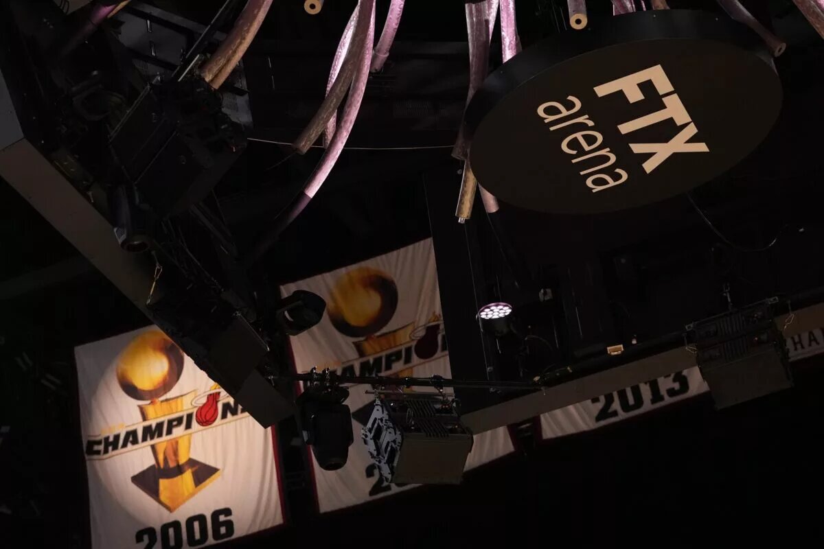 Miami Heat championship banners