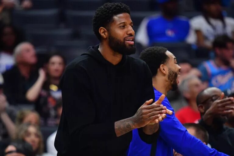 Philadelphia 76ers swingman Paul George before leaving the Los Angeles Clippers