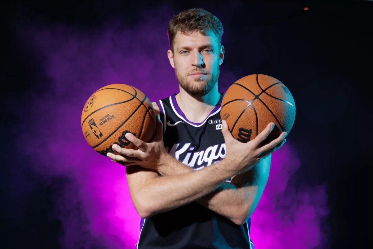 Toronto Raptors forward Sasha Vezenkov before trade from Sacramento Kings