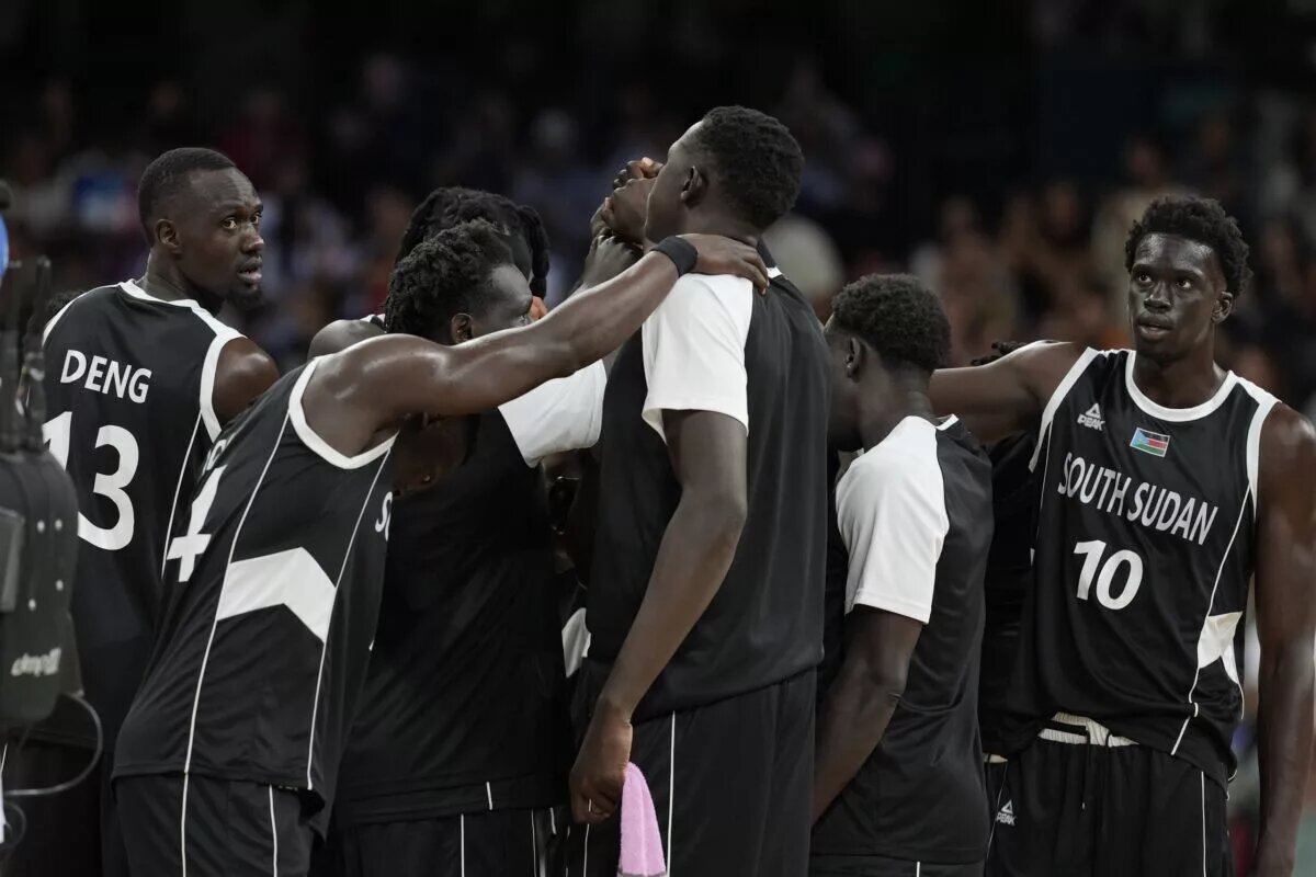 South Sudan Basketball players at Paris Olympics