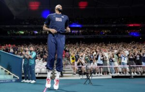 Team USA center Anthony Davis at Paris Olympics