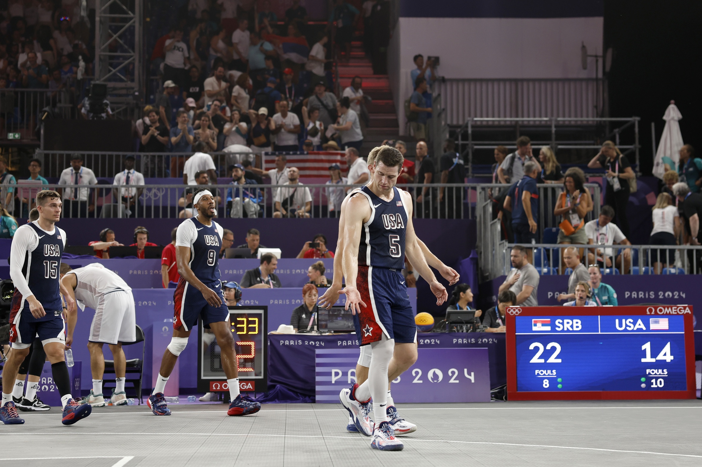 Team USA 3x3 basketball team at Paris Olympics