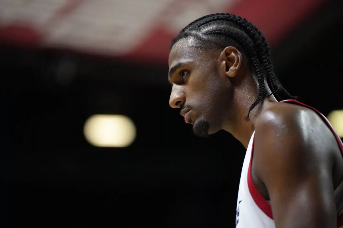 Washington Wizards rookie Alex Sarr during Las Vegas Summer League