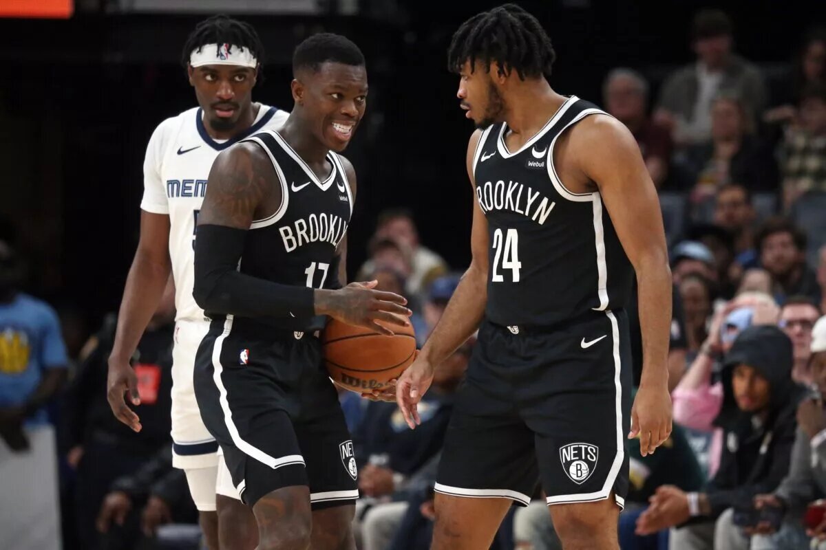 Brooklyn Nets guards Cam Thomas and Dennis Schroder