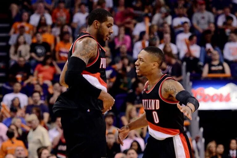 Damian Lillard and LaMarcus Aldridge in their days with the Portland Trail Blazers