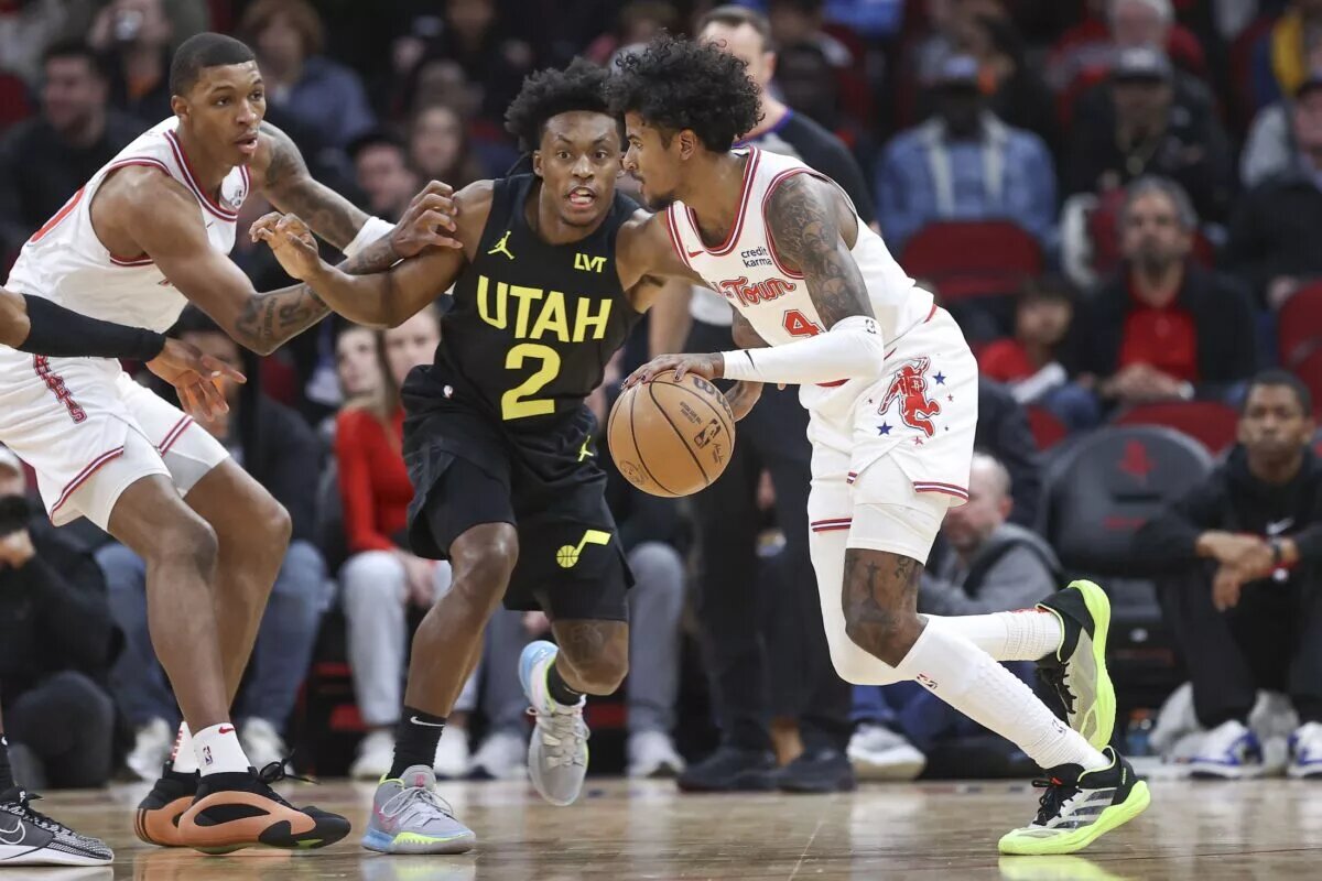 Utah Jazz guard Collin Sexton and Houston Rockets guard Jalen Green