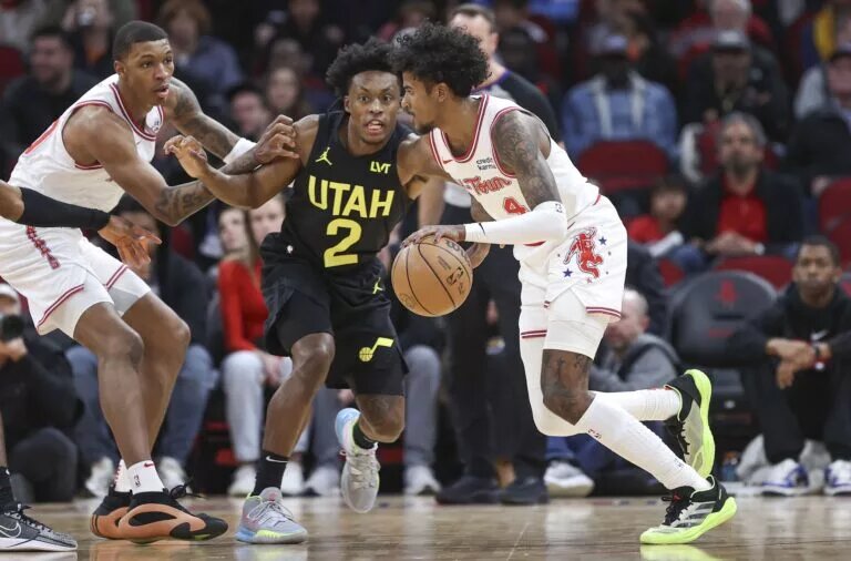 Utah Jazz guard Collin Sexton and Houston Rockets guard Jalen Green