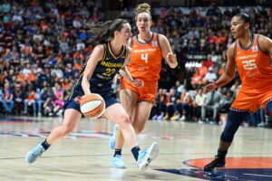 The Fever are facing off against the Sun in the WNBA playoffs.