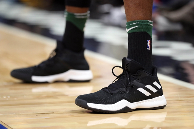 Mar 14, 2018; Orlando, FL, USA; A detail view of Milwaukee Bucks guard Tony Snell (21) Adidas sneakers during the second quarter against the Orlando Magic at Amway Center. Mandatory Credit: Kim Klement-Imagn Images