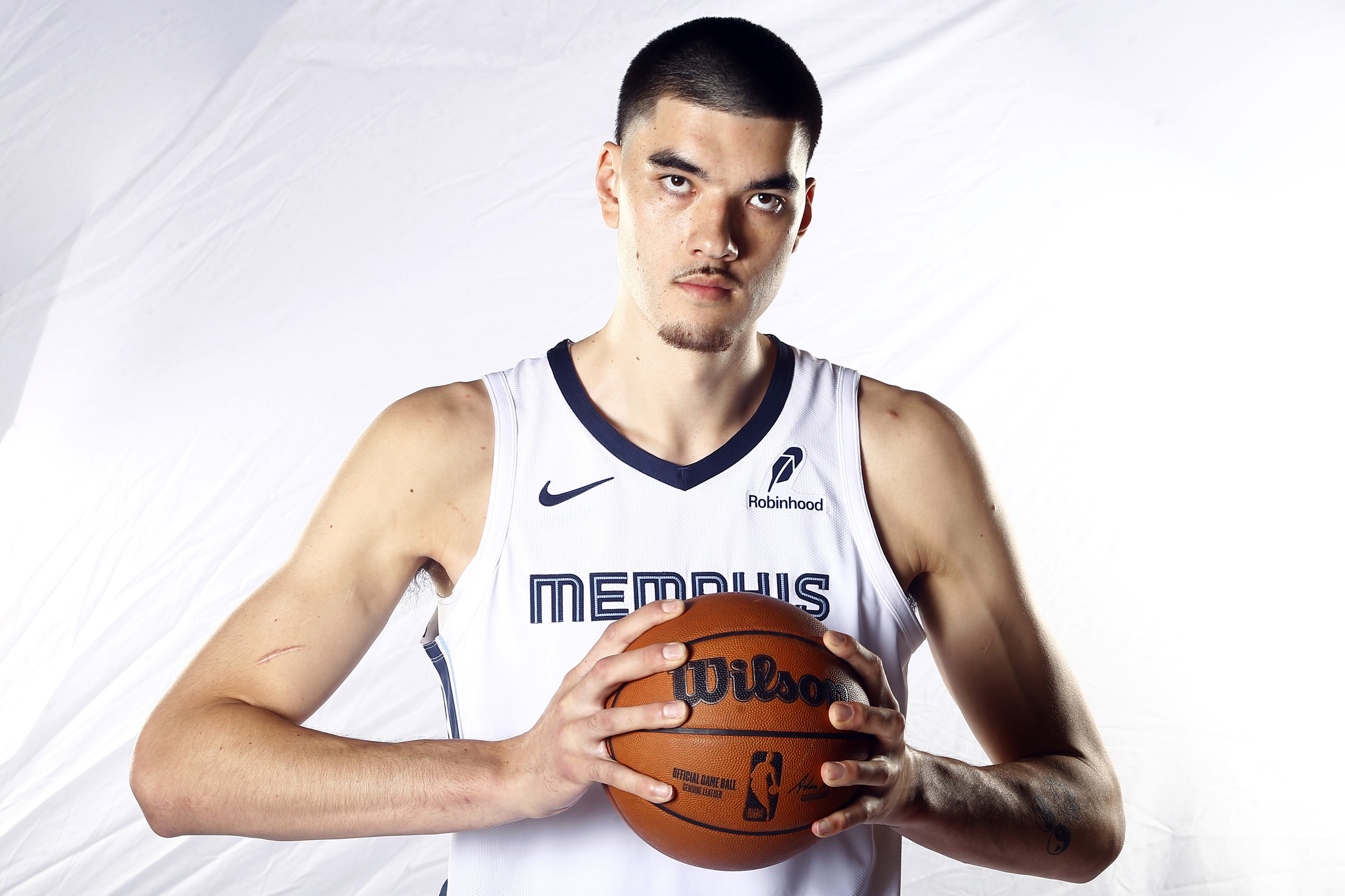 Memphis Grizzlies center Zach Edey (14) during media day