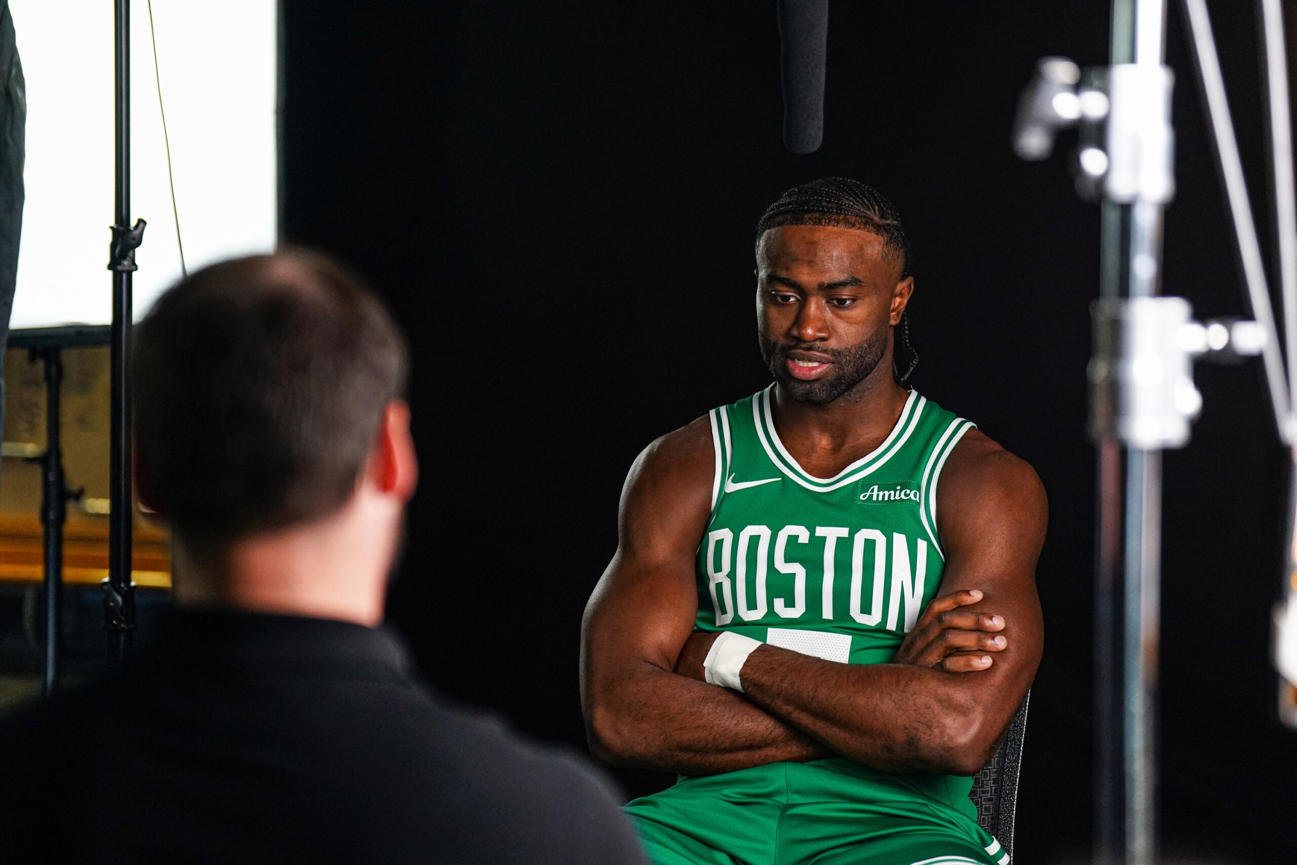 Boston Celtics wing Jaylen Brown during Media Day