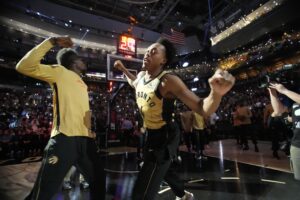 Toronto Raptors forward Scottie Barnes (4) during player introductions