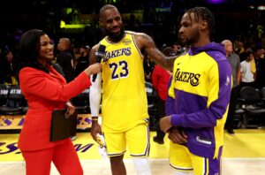 LeBron James and his son Bronny played together in the Lakers season opener.