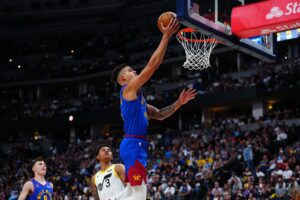 Denver Nuggets forward Michael Porter Jr. (1) takes a layup