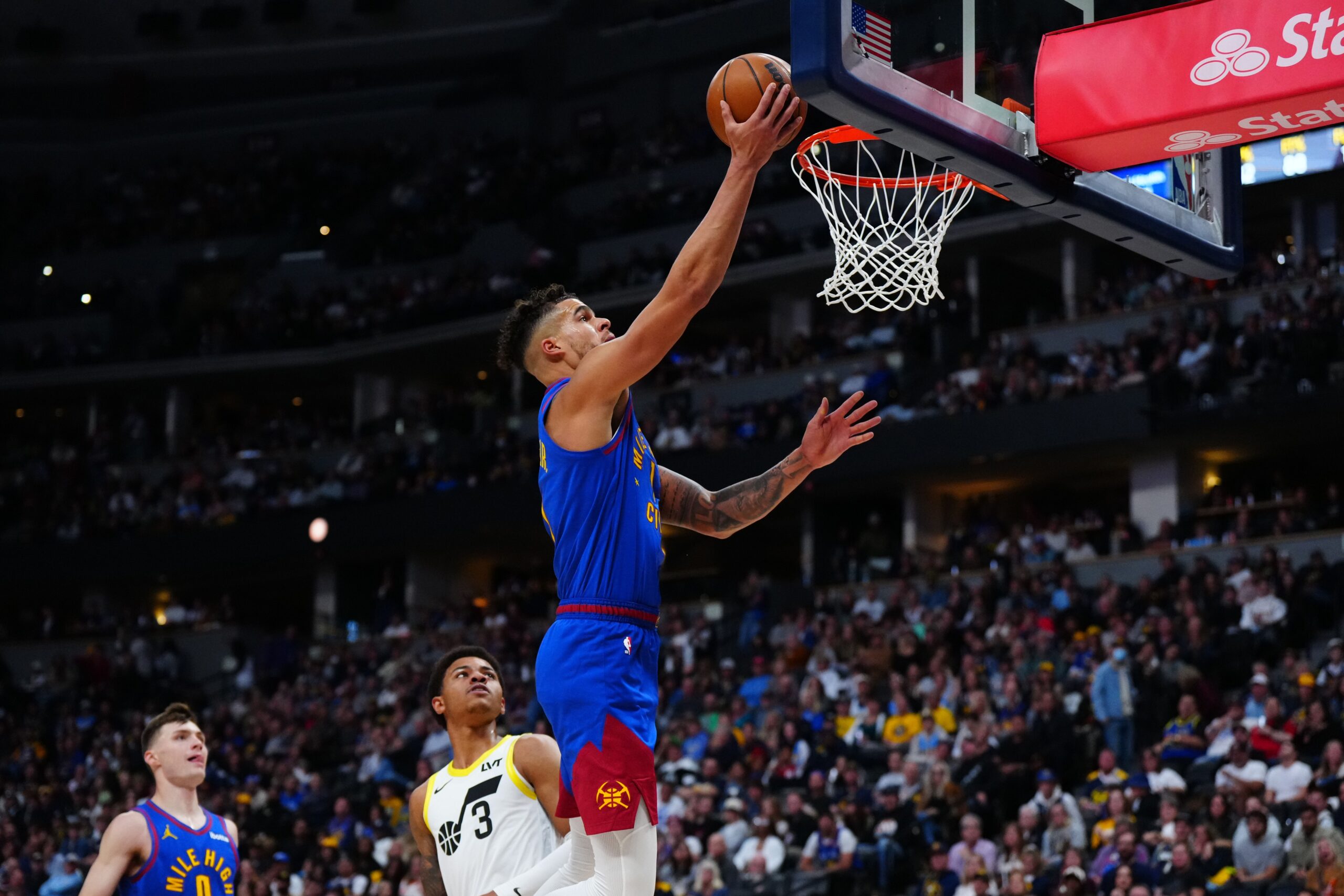 Denver Nuggets forward Michael Porter Jr. (1) takes a layup