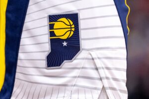 Details view of the Indiana Pacers logo