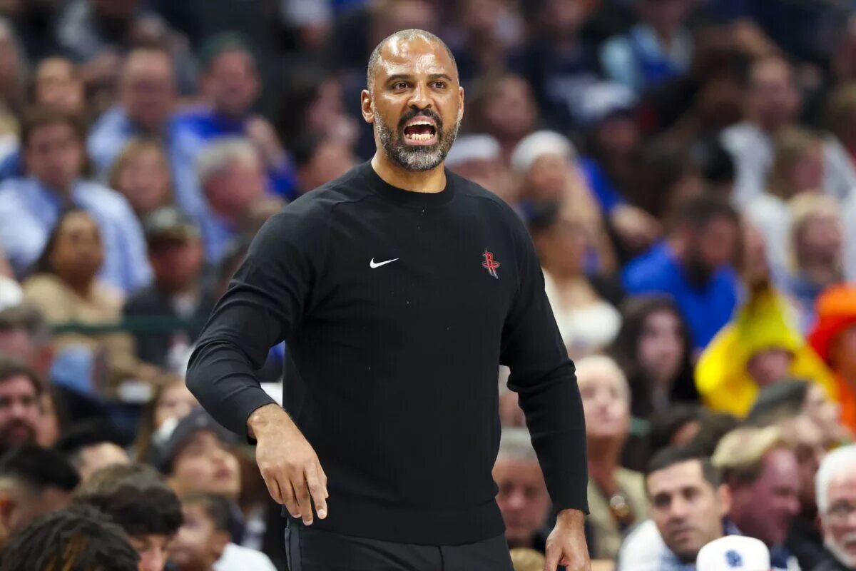 Houston Rockets head coach Ime Udoka reacts
