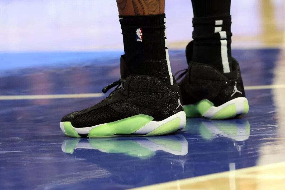 Jordan Brand sneakers for story about Atlanta Hawks guard Trae Young