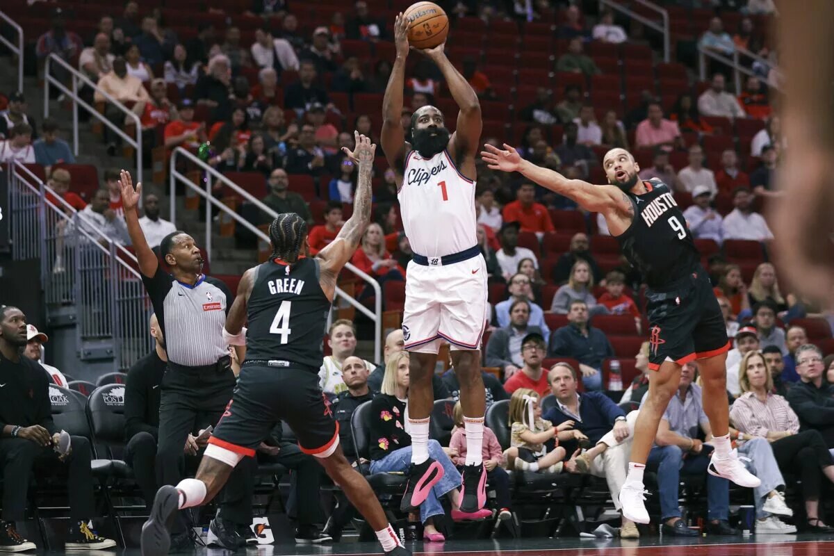James Harden tied Ray Allen on the all-time three-point list.