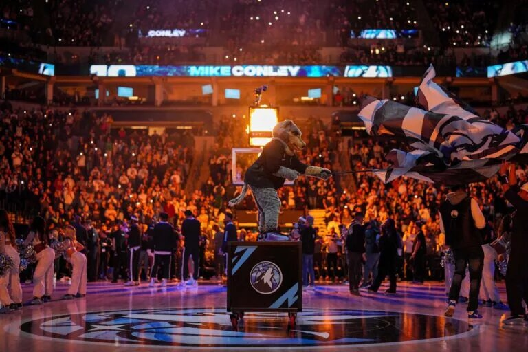Minnesota Timberwolves mascot before the game