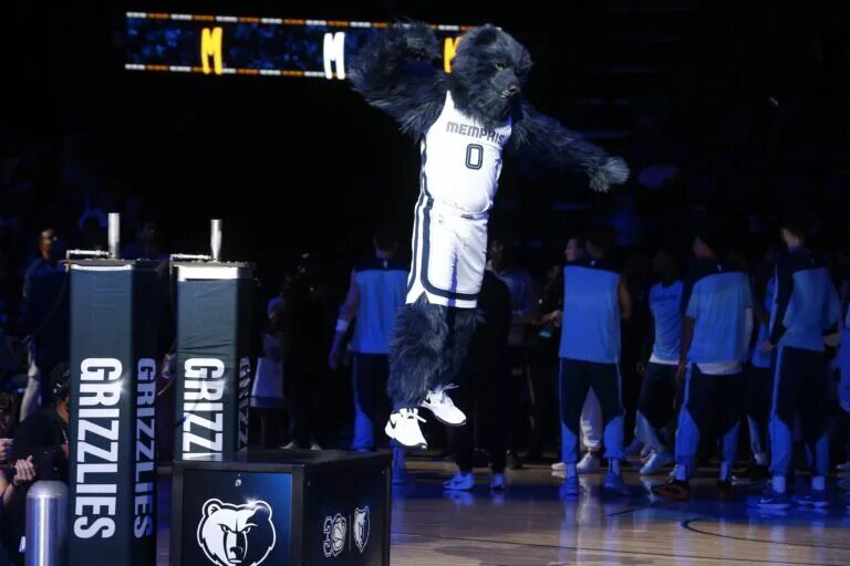 Memphis Grizzlies mascot Grizz performs prior to the game