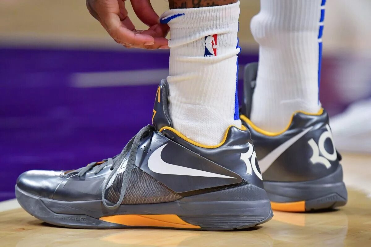 Oct 30, 2023; Los Angeles, California, USA; The shoes of Orlando Magic guard Markelle Fultz (20) pictured at Crypto.com Arena. Mandatory Credit: Gary A. Vasquez-USA TODAY Sports