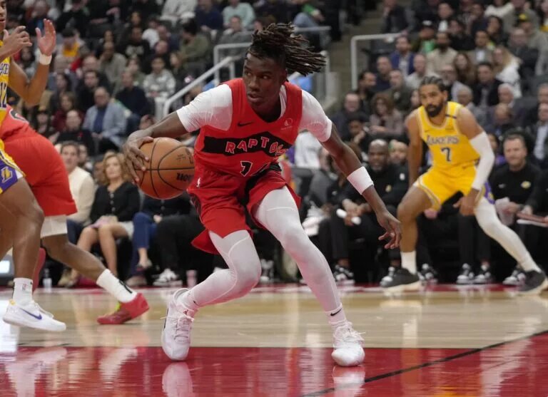 Ja'Kobe Walter is a rookie for the Raptors.