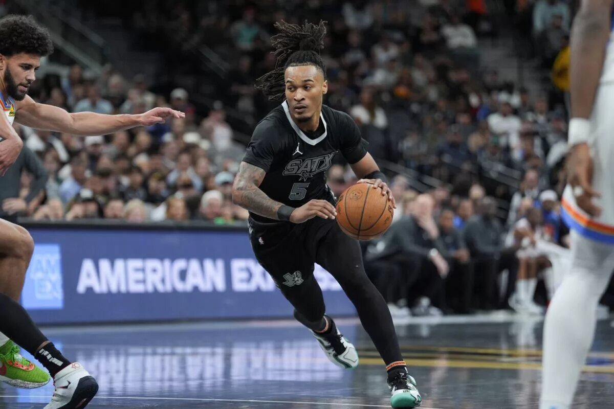San Antonio Spurs guard Stephon Castle