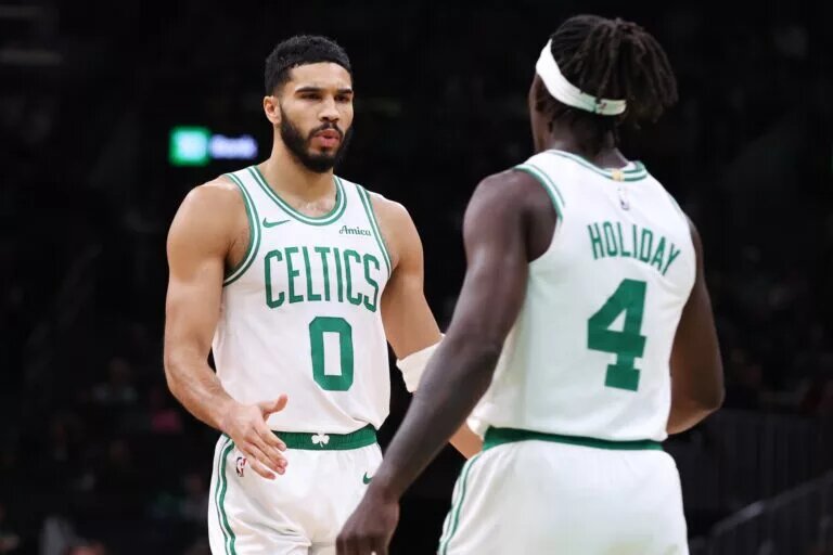 Jayson Tatum and Jrue Holiday are key parts of the Celtics New Year's Resolutions.