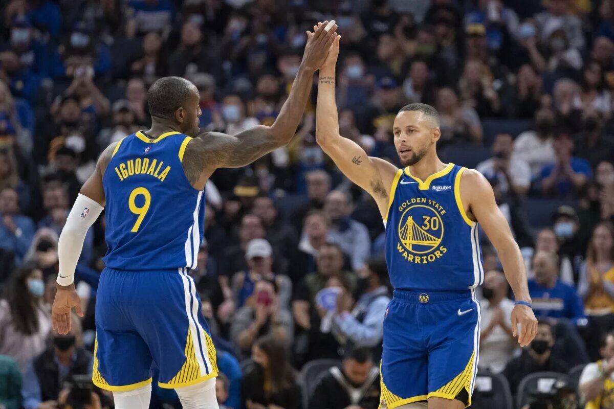 Golden State Warriors stars Stephen Curry and Andre Iguodala