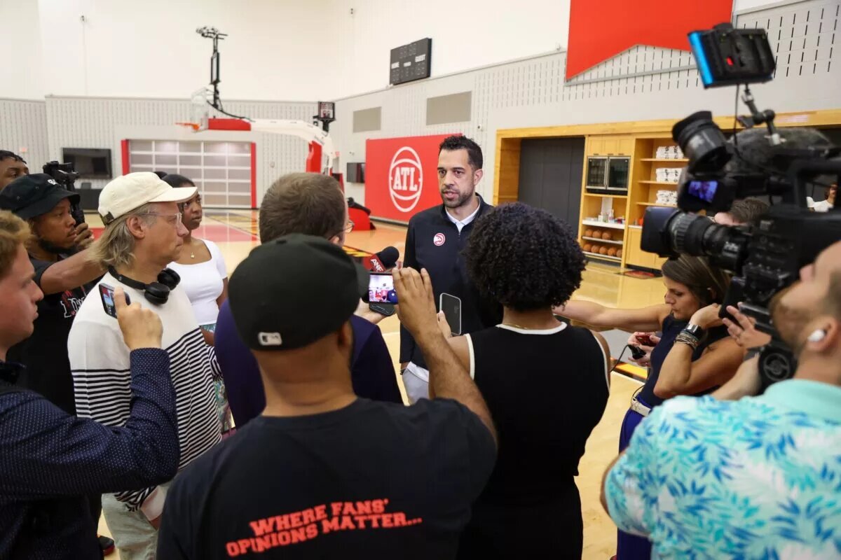 Atlanta Hawks general manager Landry Field at media presser