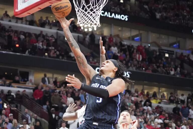 Orlando Magic forward Paolo Banchero takes a layup