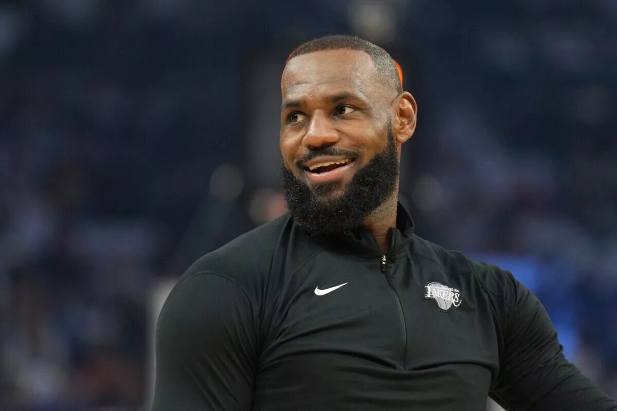 Dec 25, 2024; San Francisco, California, USA; Los Angeles Lakers forward LeBron James (23) before the game against the Golden State Warriors at Chase Center. Mandatory Credit: Darren Yamashita-Imagn Images