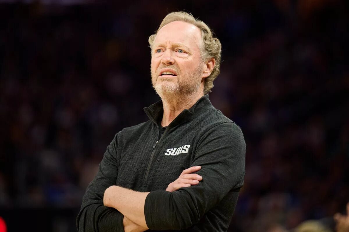 Phoenix Suns head coach Mike Budenholzer watches the play against the Golden State Warriors during the third quarter at Chase Center.