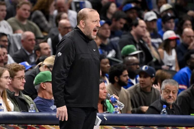 New York Knicks head coach Tom Thibodeau during Dallas Mavericks game