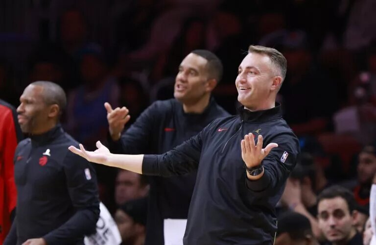 Dec 12, 2024; Miami, Florida, USA; Toronto Raptors head coach Darko Rajakovic reacts against the Miami Heat during the second half at Kaseya Center. Mandatory Credit: Rhona Wise-Imagn Images Brandon Ingram Contract Extension