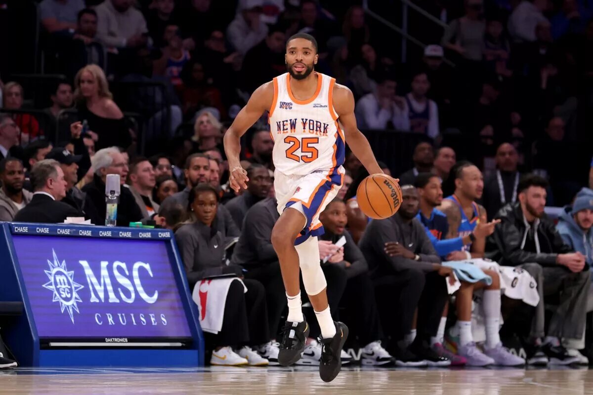 The Knicks traded six first-round picks to get Mikal Bridges.