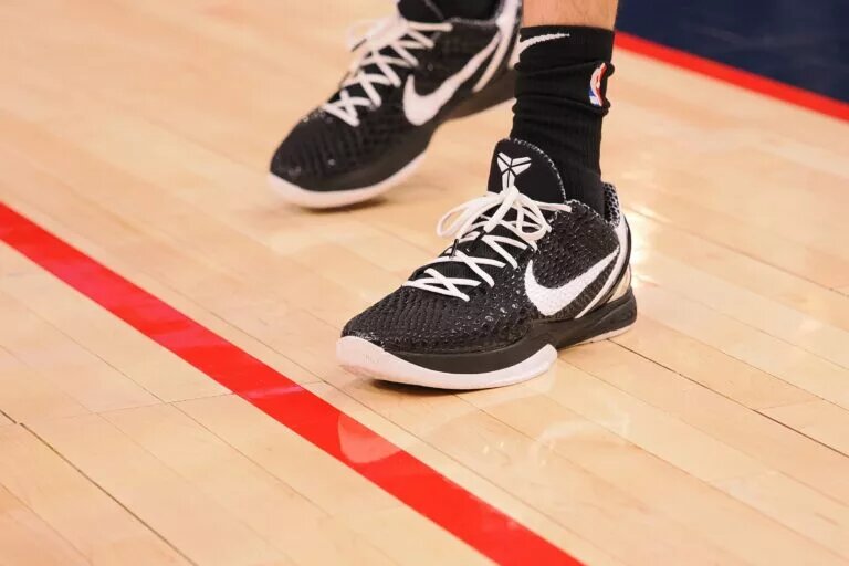 Jan 23, 2025; San Francisco, California, USA; The shoes of Chicago Bulls guard Lonzo Ball (2) during warm ups before the game against the Golden State Warriors at Chase Center. Mandatory Credit: Kelley L Cox-Imagn Images