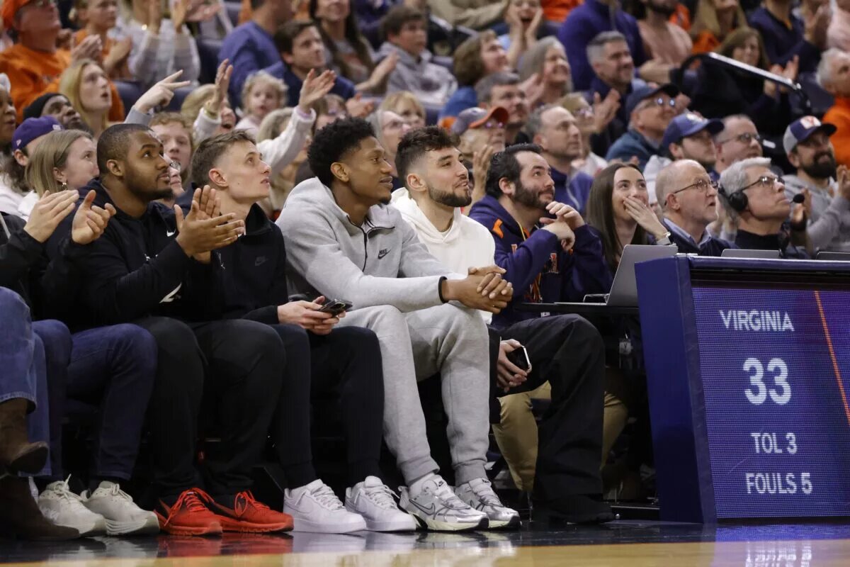 Cleveland Cavaliers guard Ty Jerome and forward De'Andre Hunter before Atlanta Hawks trade