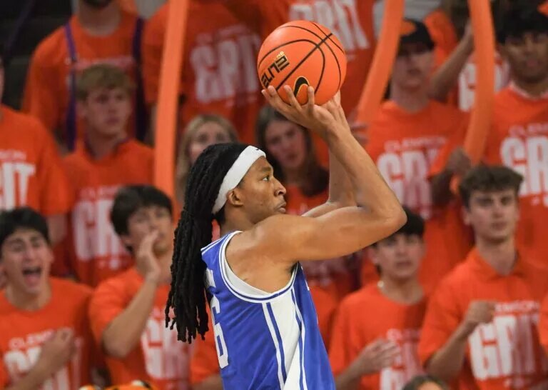 Duke's Maliq Brown is injured.