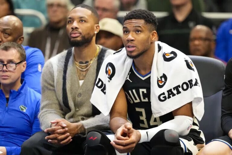Milwaukee Bucks forward Giannis Antetokounmpo and point guard Damian Lillard