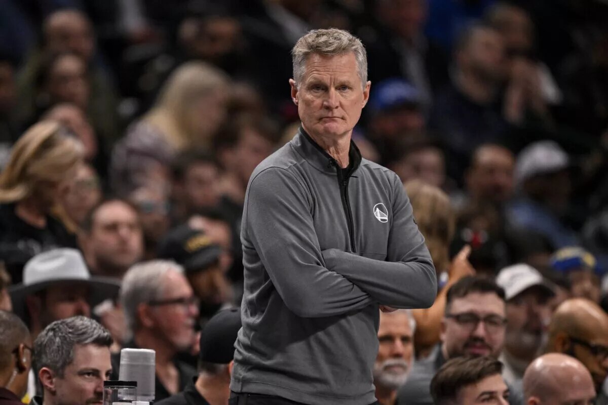 Feb 12, 2025; Dallas, Texas, USA; Golden State Warriors head coach Steve Kerr during the game between the Dallas Mavericks and the Golden State Warriors at the American Airlines Center. Mandatory Credit: Jerome Miron-Imagn Images Jimmy Butler