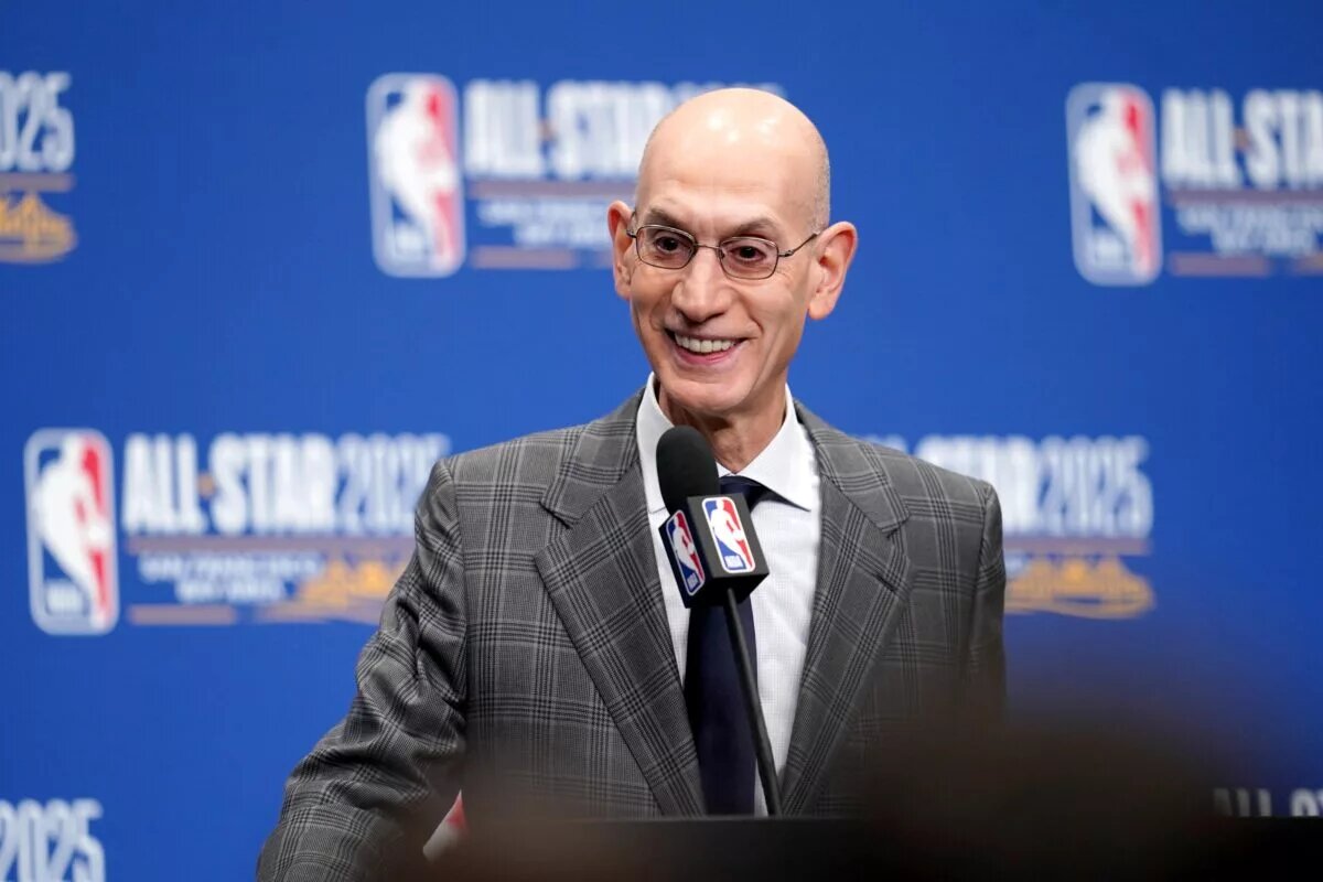 Feb 15, 2025; San Francisco, CA, USA; NBA commissioner Adam Silver will decide the Knicks-Raptors Dispute in July 2025